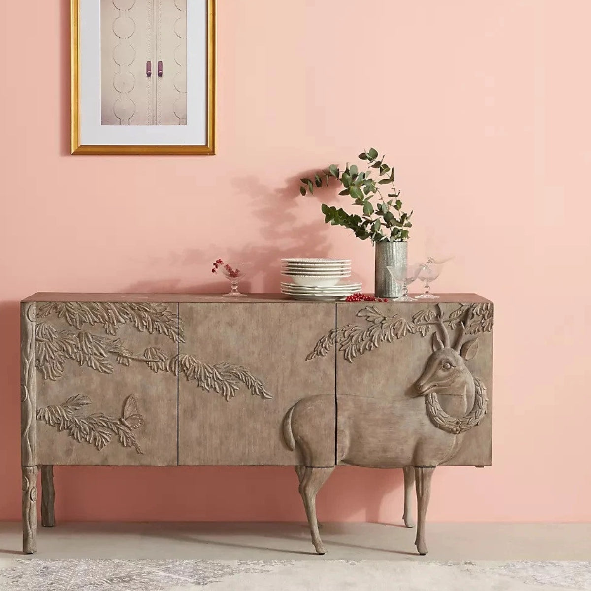 Meuble Multimédia et Buffet de Rangement Style Moderne