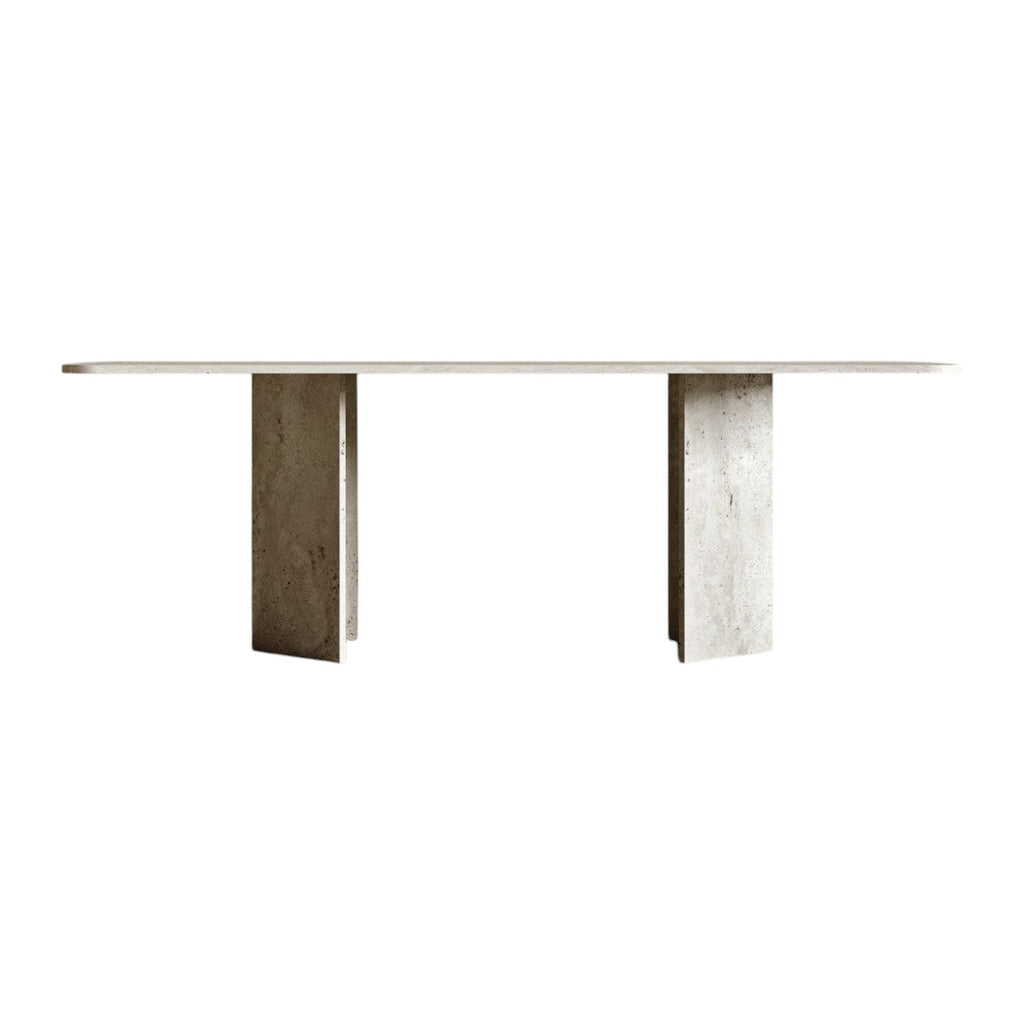 Table de Salle à Manger en Pierre de Travertin - Finition Naturelle Intemporelle - 200 cm