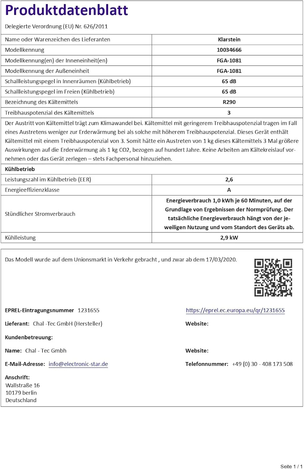 Klarstein Mobile Klimaanlage mit Abluftschlauch, 5-in-1 Klimagerät, Ventilator, Luftentfeuchter, Luftreiniger & Nachtmodus, App-Steuerung, Kleine & Portable, für Wohnung & Büro, 12000 BTU