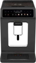 Krups Evidence One Kaffeevollautomat mit Milchschlauch, 12 Getränke, 2-Tassen-Funktion, Farbdisplay, Kaffeemaschine, TÜV-Siegel, Schwarz, EA895N10, Meteor Graphit