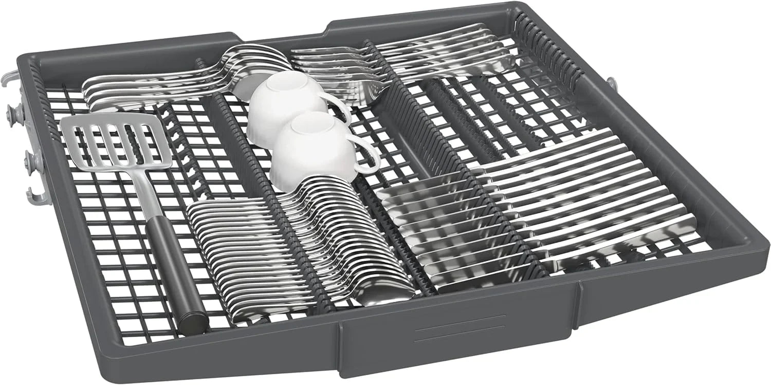 Siemens SN63EX06VE, iQ300 Smarter Geschirrspüler, Vollintegrierte Spülmaschine, 60 cm, Besteckschublade, Extra leise, varioSpeed, Automatische Türöffnung, Dreifach rackMatic, infoLight, intesiveZone