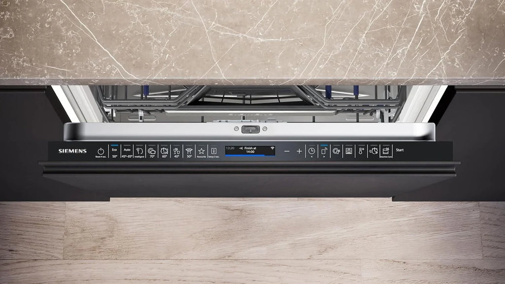 Siemens SN63EX06VE, iQ300 Smarter Geschirrspüler, Vollintegrierte Spülmaschine, 60 cm, Besteckschublade, Extra leise, varioSpeed, Automatische Türöffnung, Dreifach rackMatic, infoLight, intesiveZone