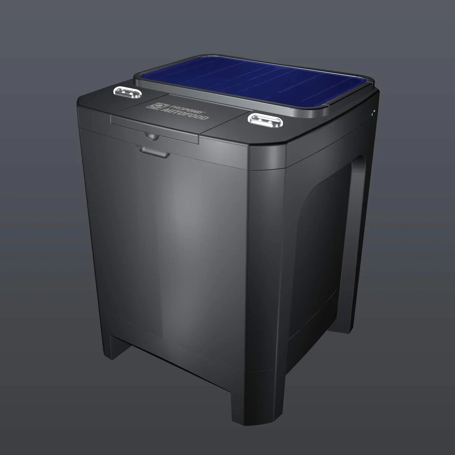 JBL Futterautomat für Koi und andere Teichfische, PROPOND AUTOFOOD, Wetterfest, Solar, 37,5 x 37,5 x 46,2 cm, schwarz