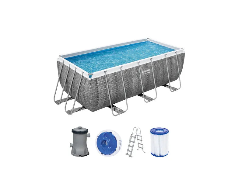 Power Steel™ Frame Pool Komplett-Set mit Filterpumpe, ca. L 412 x B 201 x L 122 cm