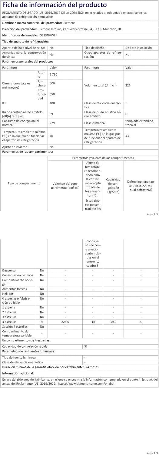 Siemens GS58NDWDP, iQ500 Freistehender Gefrierschrank, 191 x 70 cm, 366 L, noFrost, bigBox, LED-Innenbeleuchtung, superFreezing, varioZone für anpassbaren Gefrierraum, freshSense