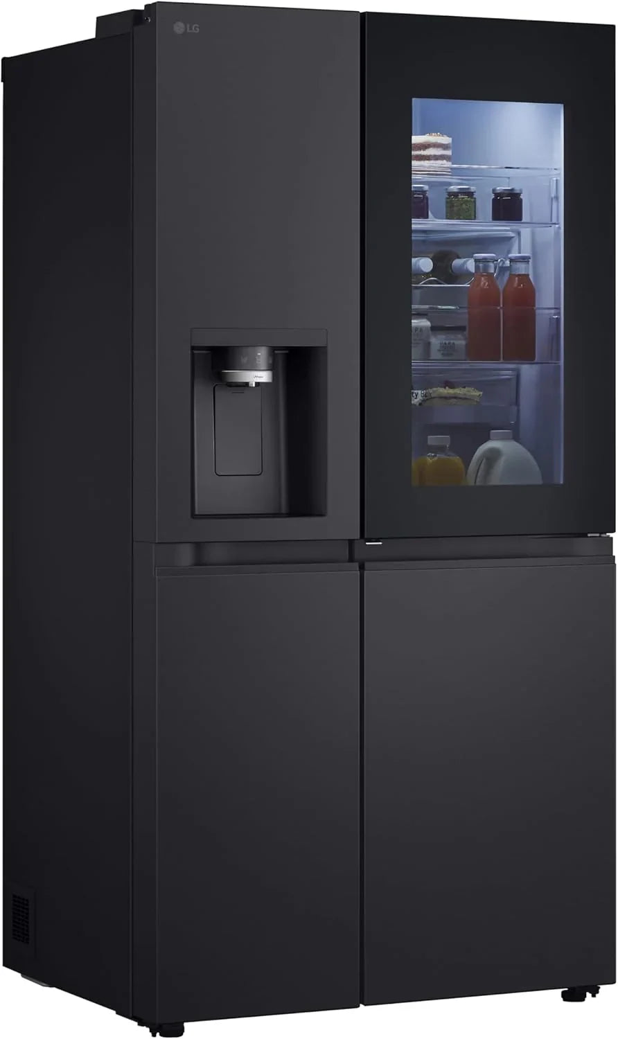 LG GSGV81PYLL Side by Side Kühlschrank, Klasse E, 635 L, Instaview, Kühlschrank mit Gefrierfach, Eis-, Crushed Ice- Wasserspender, Total NoFrost, Smart Inverter Kompressor, Wi-Fi