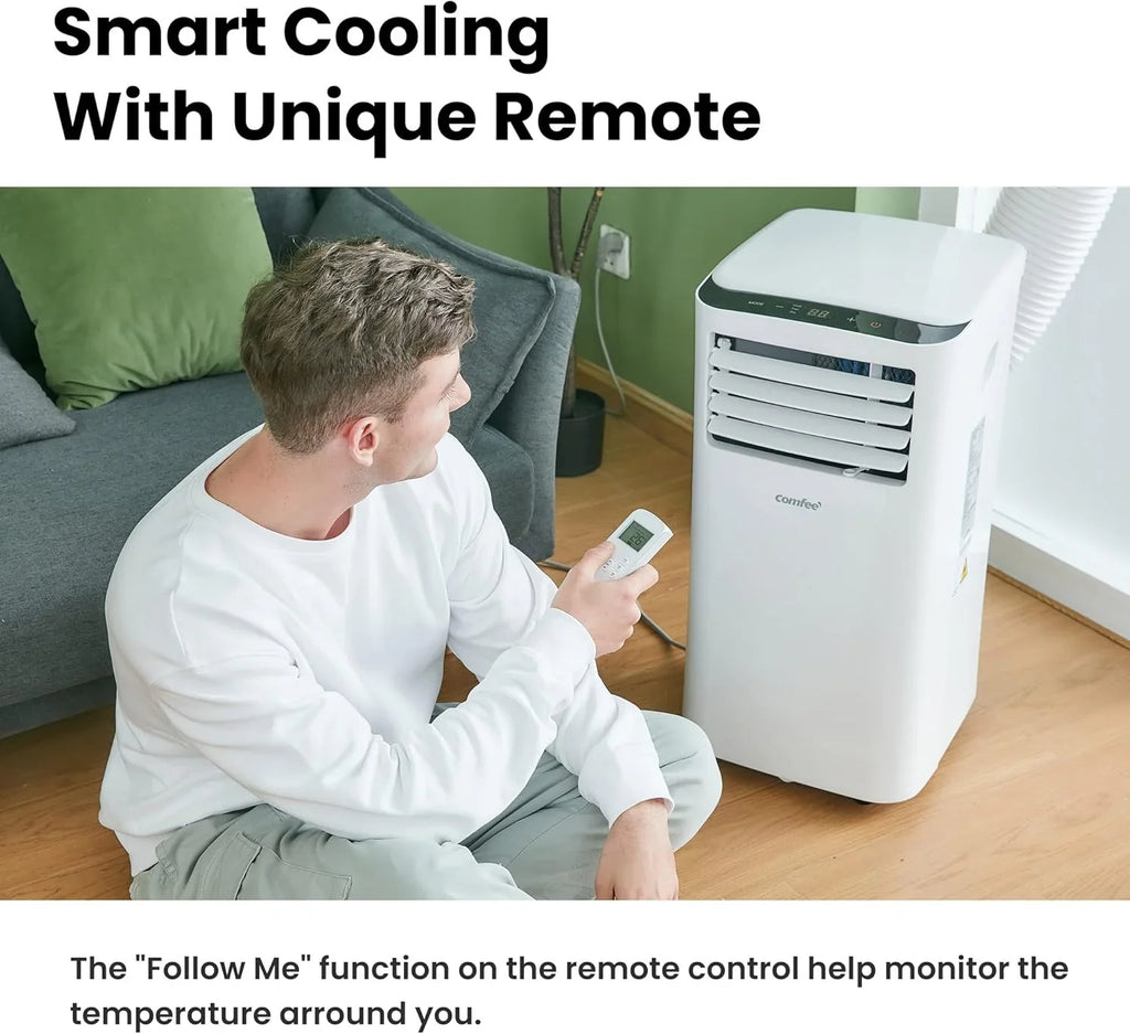 Comfee Mobiles Klimagerät MPPH-09CRN7, 9000 BTU 2,6kW, Kühlen&Ventilieren&Entfeuchten, Raumgröße bis 88m³(33㎡), Mobile Klimaanlage mit Abluftschlauch