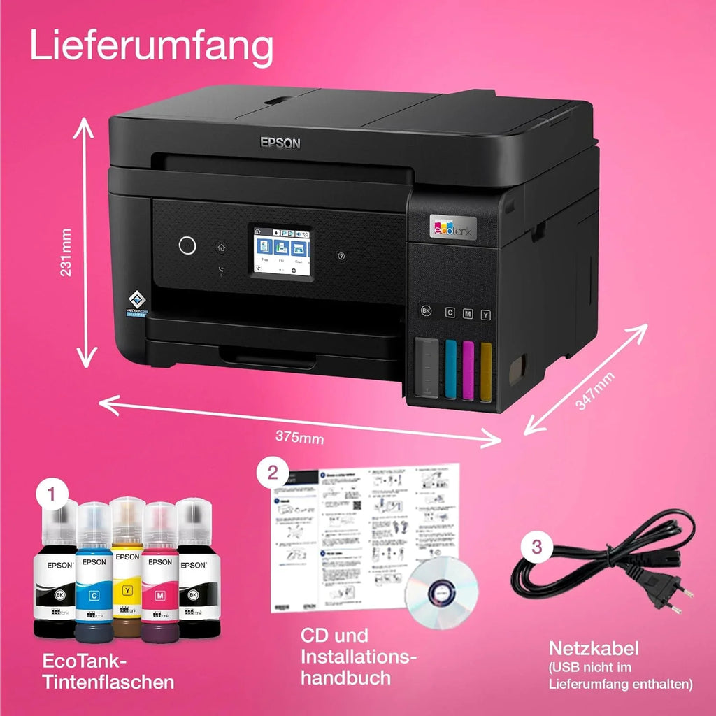 Epson EcoTank ET-4800 A4-Multifunktions-Wi-Fi-Tintentankdrucker, mit einem im Lieferumfang enthaltenen Vorrat an Tinten bis zu 3 Jahren