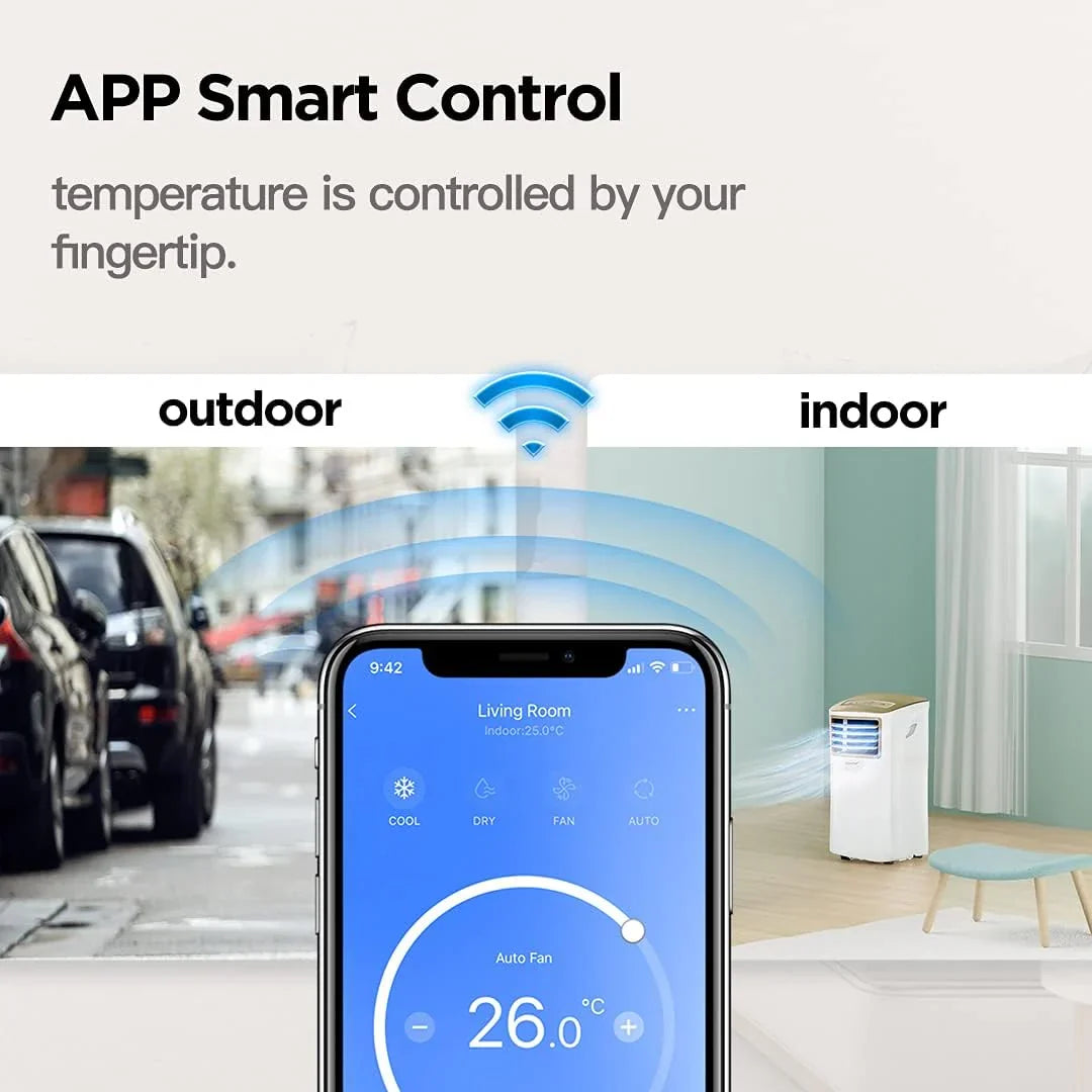 Comfee Mobiles Klimagerät MPPH-09CRN7, 9000 BTU 2,6kW, Kühlen&Ventilieren&Entfeuchten, Raumgröße bis 88m³(33㎡), Mobile Klimaanlage mit Abluftschlauch