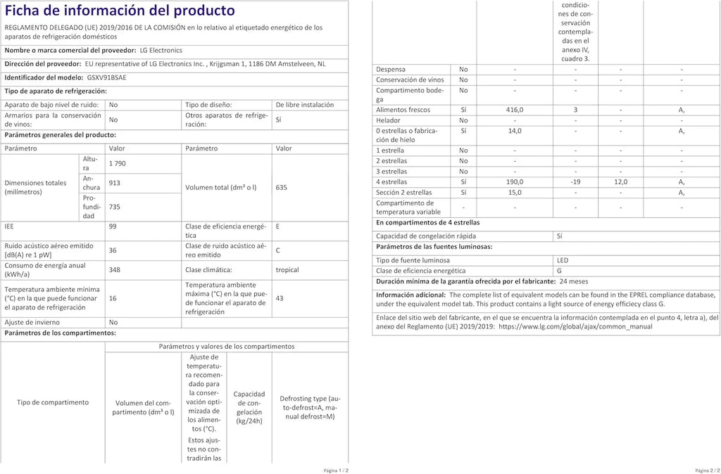 LG GSGV81PYLL Side by Side Kühlschrank, Klasse E, 635 L, Instaview, Kühlschrank mit Gefrierfach, Eis-, Crushed Ice- Wasserspender, Total NoFrost, Smart Inverter Kompressor, Wi-Fi