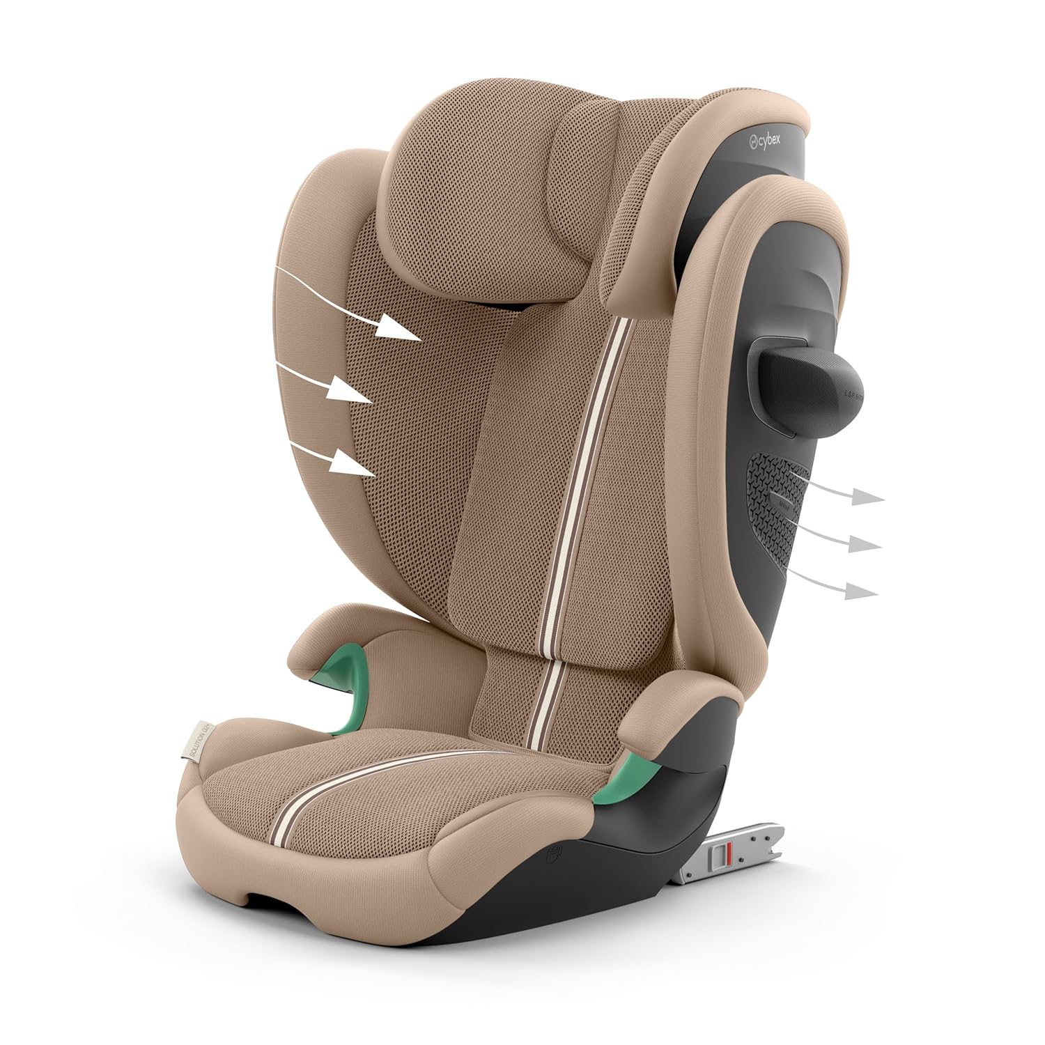 CYBEX Gold Kinder-Autositz Solution G i-Fix, Für Autos mit und ohne ISOFIX, Ab ca. 3 bis 12 Jahre (100 - 150 cm), Ab ca. 15 bis 50 kg, Lava Grey