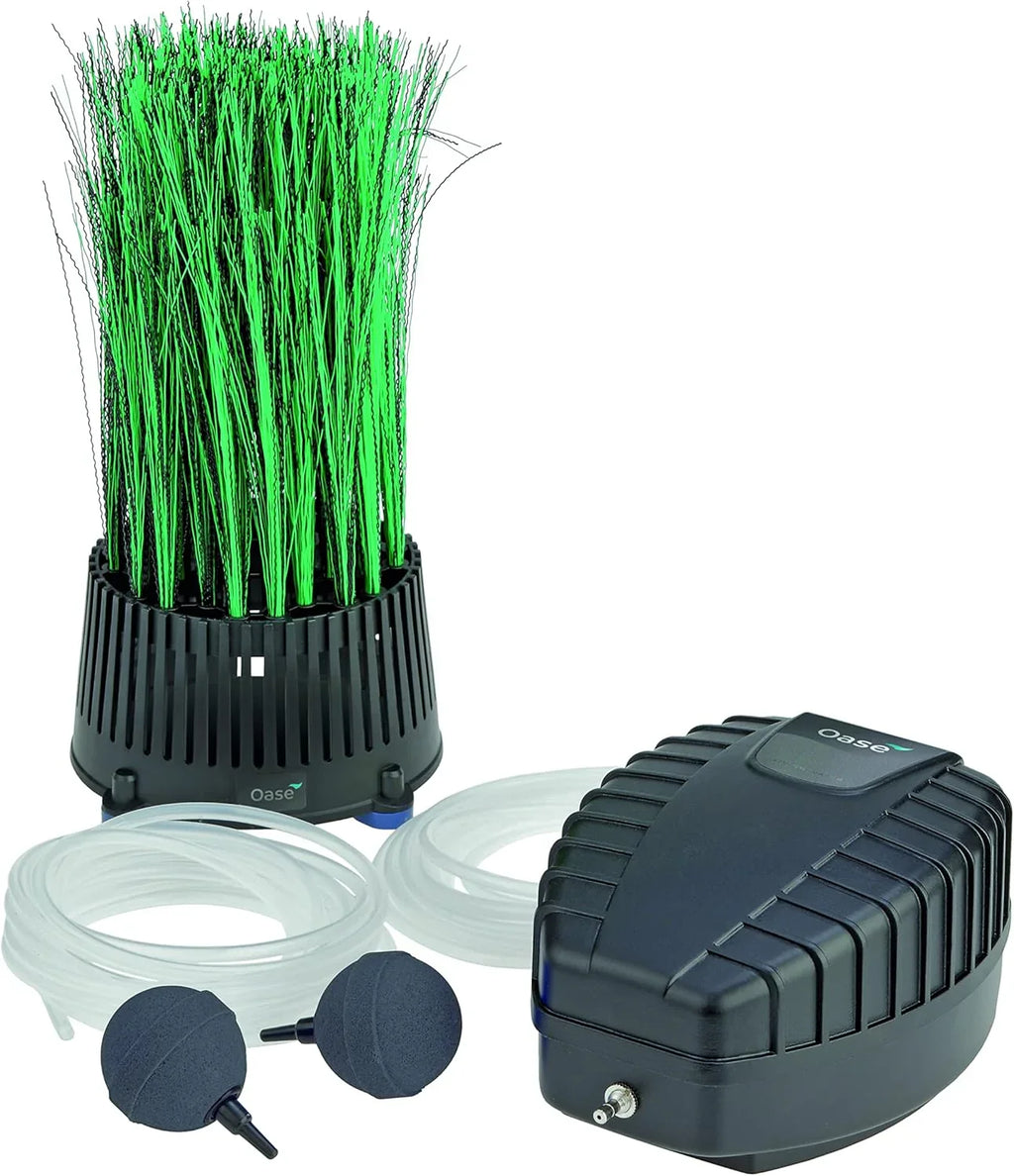 OASE 50249 Teichbelüfter OxyTex Set 1000, Teichbelüftung, Sauerstoffversorgung, Belüftungspumpe, Filtermedium, erhöht Filterleistung um bis zu 25%